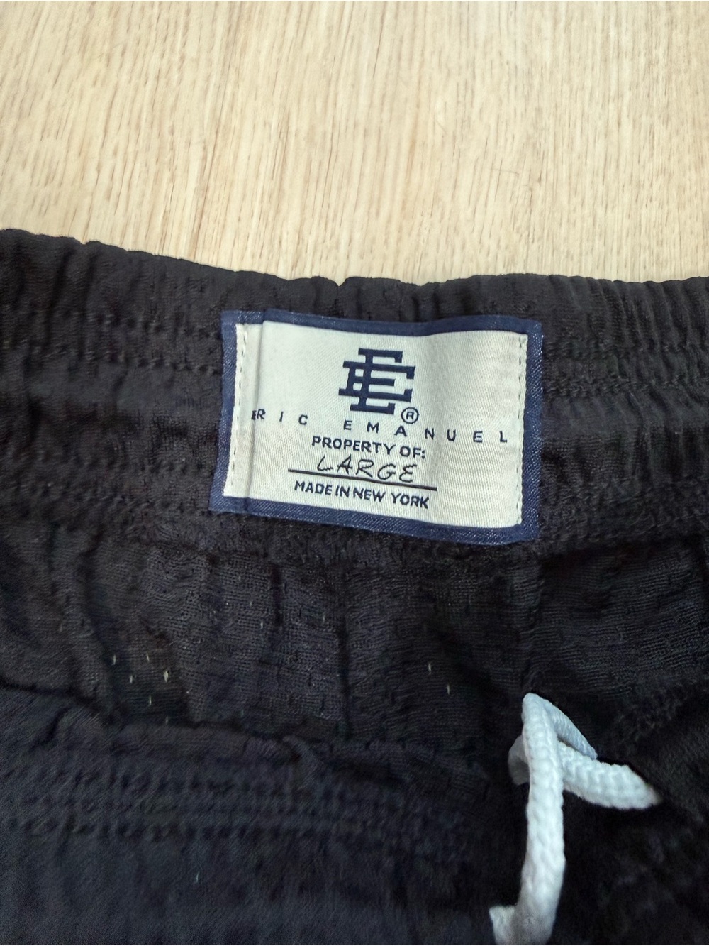 Eric Emanuel Black Athletic Mesh Shorts with White large - Picture 2 of 7